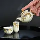 白金盛金盛葡萄図白粒文 茶器揃