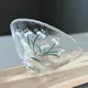 硝子平茶碗　鷺草