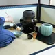 青磁　蓮華彫水差し