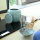 青磁　蓮華彫水差し