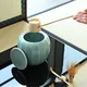 青磁　蓮華彫水差し