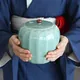 青磁　蓮華彫水差し