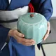 青磁　蓮華彫水差し