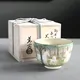 茶碗　森の親子馬