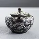 Shun'en Black Marugata Inlay Sakurabori Ushirode Kyusu